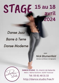 Stage de Barre à TerreDanse ContemporaineDanse JazzModern à Toulouse en avril 2024